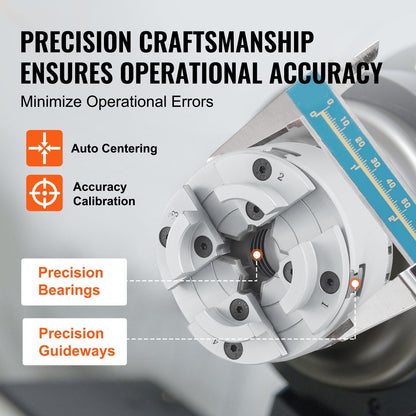 4-Jaw 70mm Lathe Chuck for Precision Machining, Self-Centering Tool