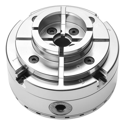 4 Inch Wood Lathe Chuck, 4-Jaw, Self-Centering Wood Turning Chuck Set with 1" x 8TPI Thread & Adapter, Round Jaws, Step Jaws, Thickened Nickel-Plated, High-Hardness Steel, for Woodworking Lathe