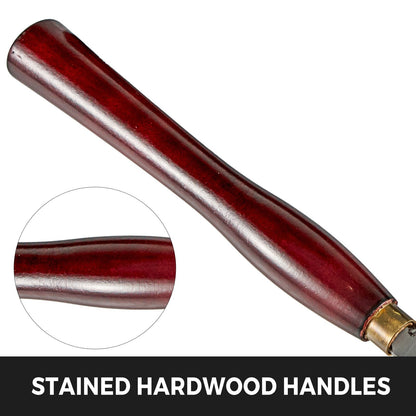 8-Piece HSS Wood Lathe Chisel Set with Wooden Case for Carving and Turning