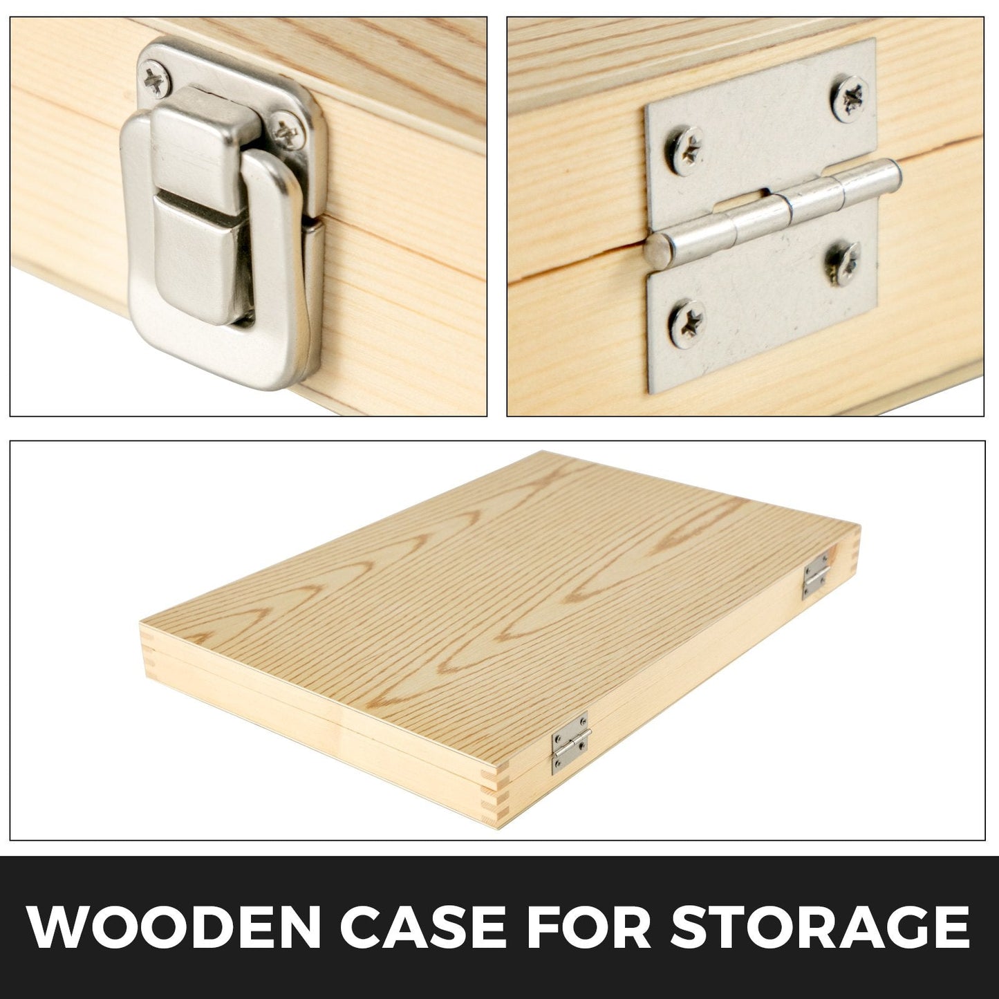 8-Piece HSS Wood Lathe Chisel Set with Wooden Case for Carving and Turning