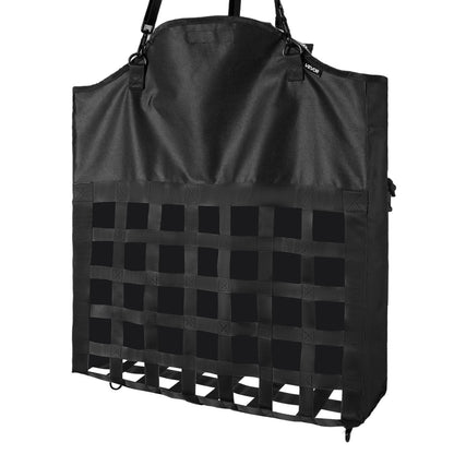 Hay Bag for Horses, 55 x 18.5 x 64 cm, 46 x 46 mm Holes, Premium Nylon Construction with PVC Waterproof Coating, Adjustable Hanging Straps and Metal Hooks, Slow Feed Hay Bag for Horses
