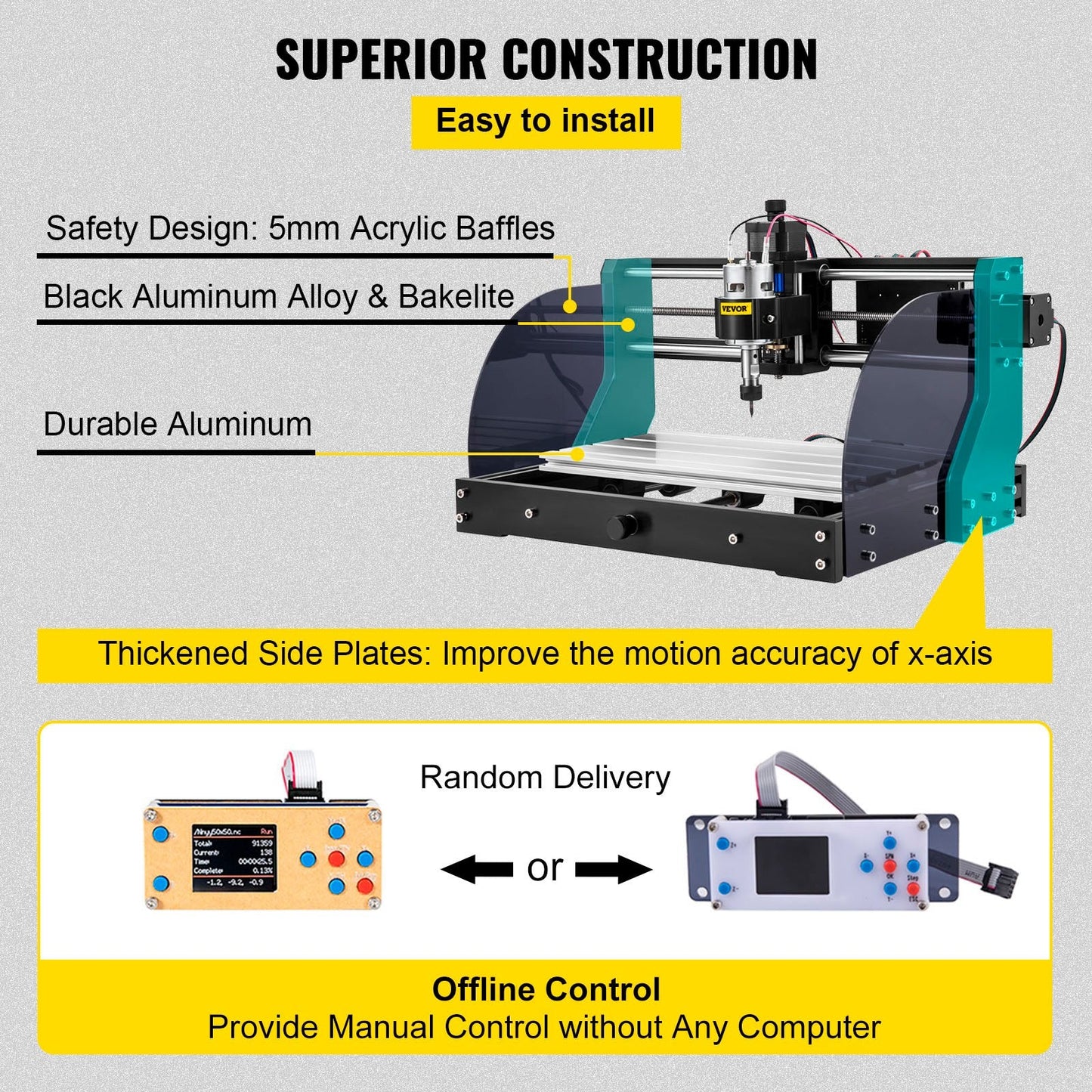 Mini CNC 3018 Pro Milling & Engraving Machine, 30 x 18 x 4.5 cm, 10000 RPM