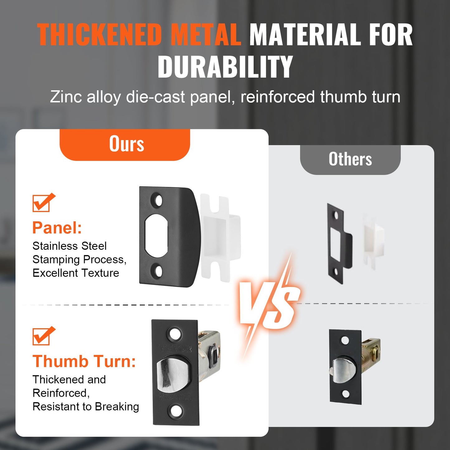 Front Door Handle and Deadbolt Set, Square Entry Handle Set with Lever, Single Cylinder, Adjustable Hole Space, Reversible for Right and Left Handed Entrance and Front Doors, Matte Black