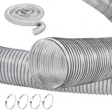 100mm x 6.1m Clear PVC Dust Collection Hose with Enhanced Stability