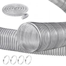 100mm x 15m PVC Dust Collection Hose - Flexible, Durable, Clear Design