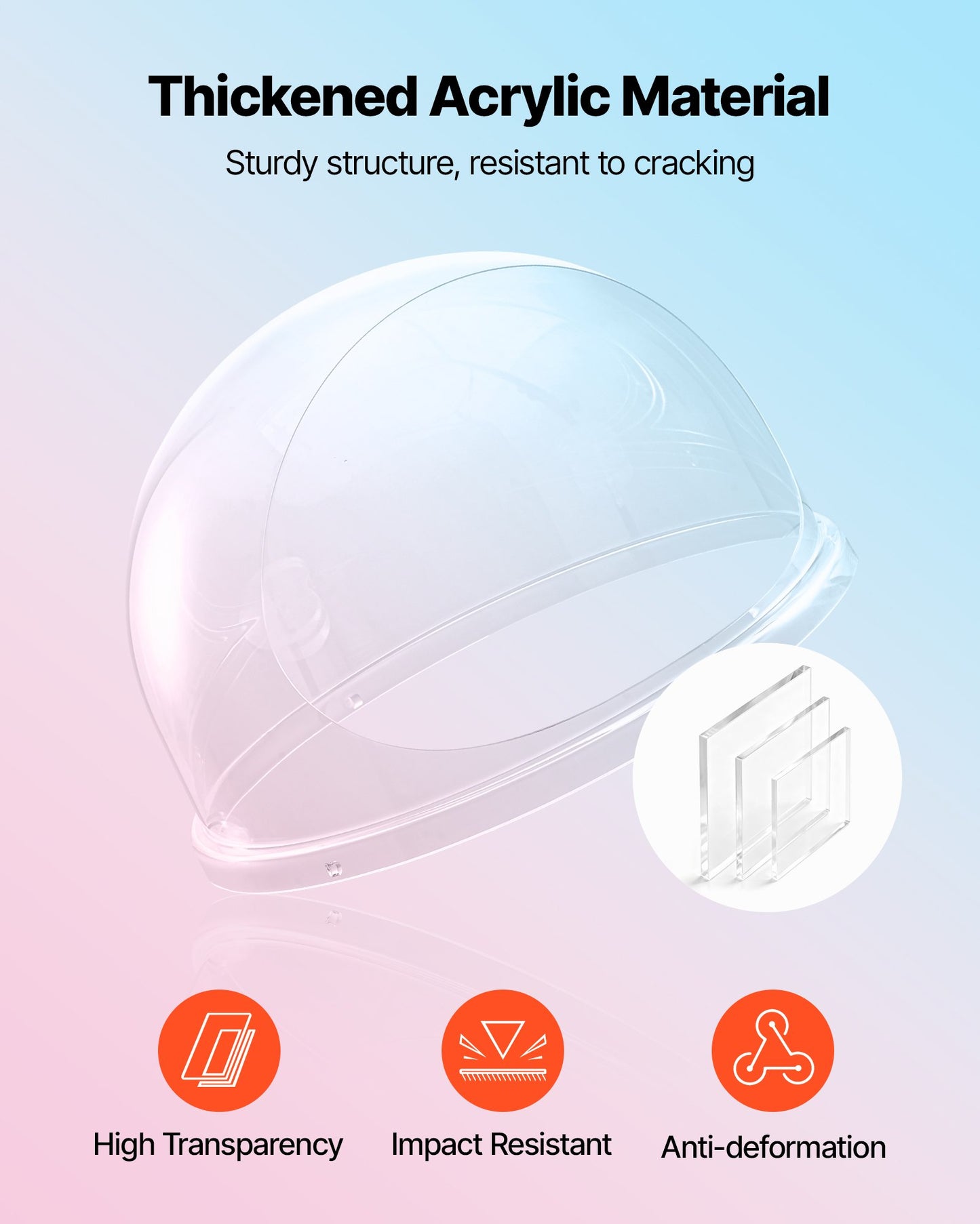 Cotton Candy Machine Cover, Transparent Acrylic Dome Bubble Shield, Cotton Candy Machine Bubble Shield Compatible with 52cm Cottons Candies Machines Bowl for Party, Shops, Bottom Groove Design