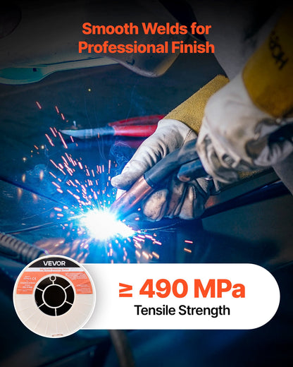 Solid MIG Welding Wire, ER70S-6 0.6mm 4.5kg, Low Spatter Mild Steel Welding Wire with High Deoxidizers for All-Position Gas Shielded Welding