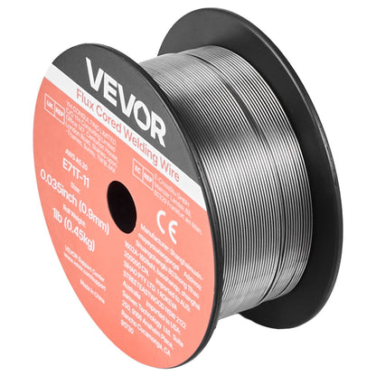 Flux Core MIG Welding Wire, E71T-11 0.9mm 0.45kg, Gasless Mild Steel Welding Wire with Low Spatter for All Position Arc Welding, Self-Shielded for Outdoor Use (Pack of 2 Rolls)