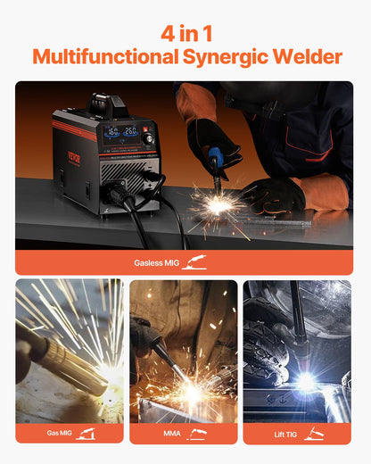 VEVOR MIG Welder 160A Welding Machine 4-in-1 Gas/Flux Core MIG/Stick/Lift TIG