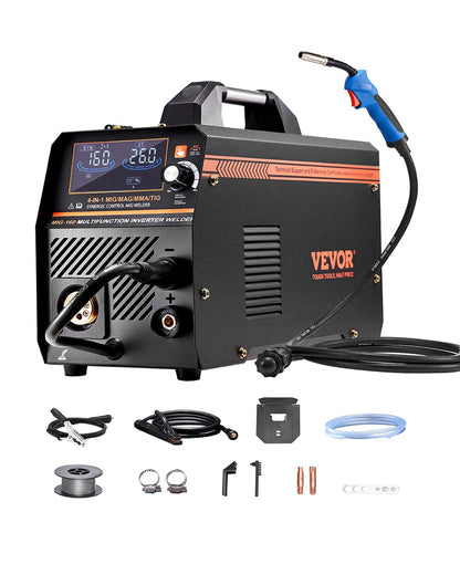 VEVOR MIG Welder 160A Welding Machine 4-in-1 Gas/Flux Core MIG/Stick/Lift TIG