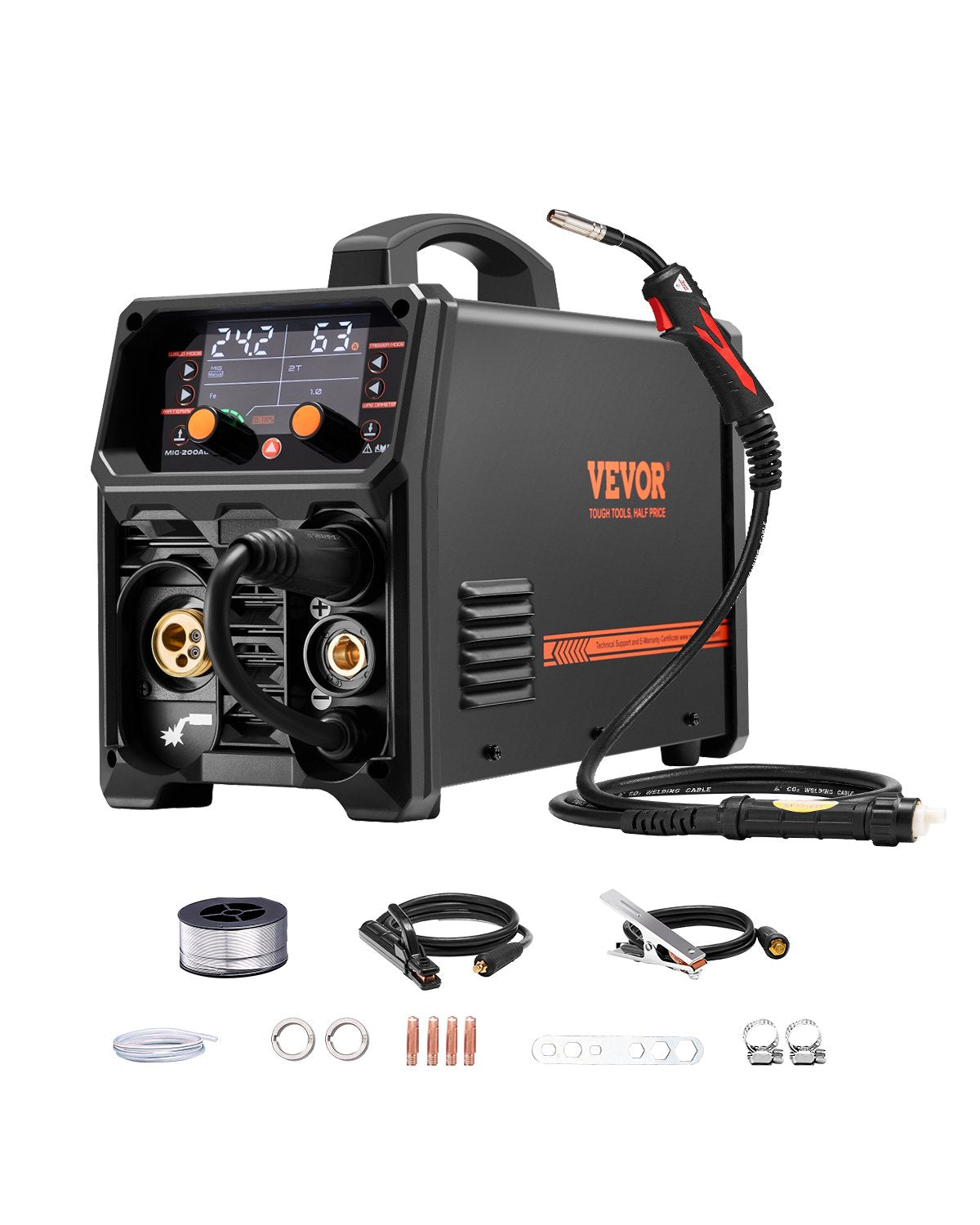 VEVOR MIG Welder 200A Pluse Mig Welding Machine 5-in-1 Synergic Welder Machine