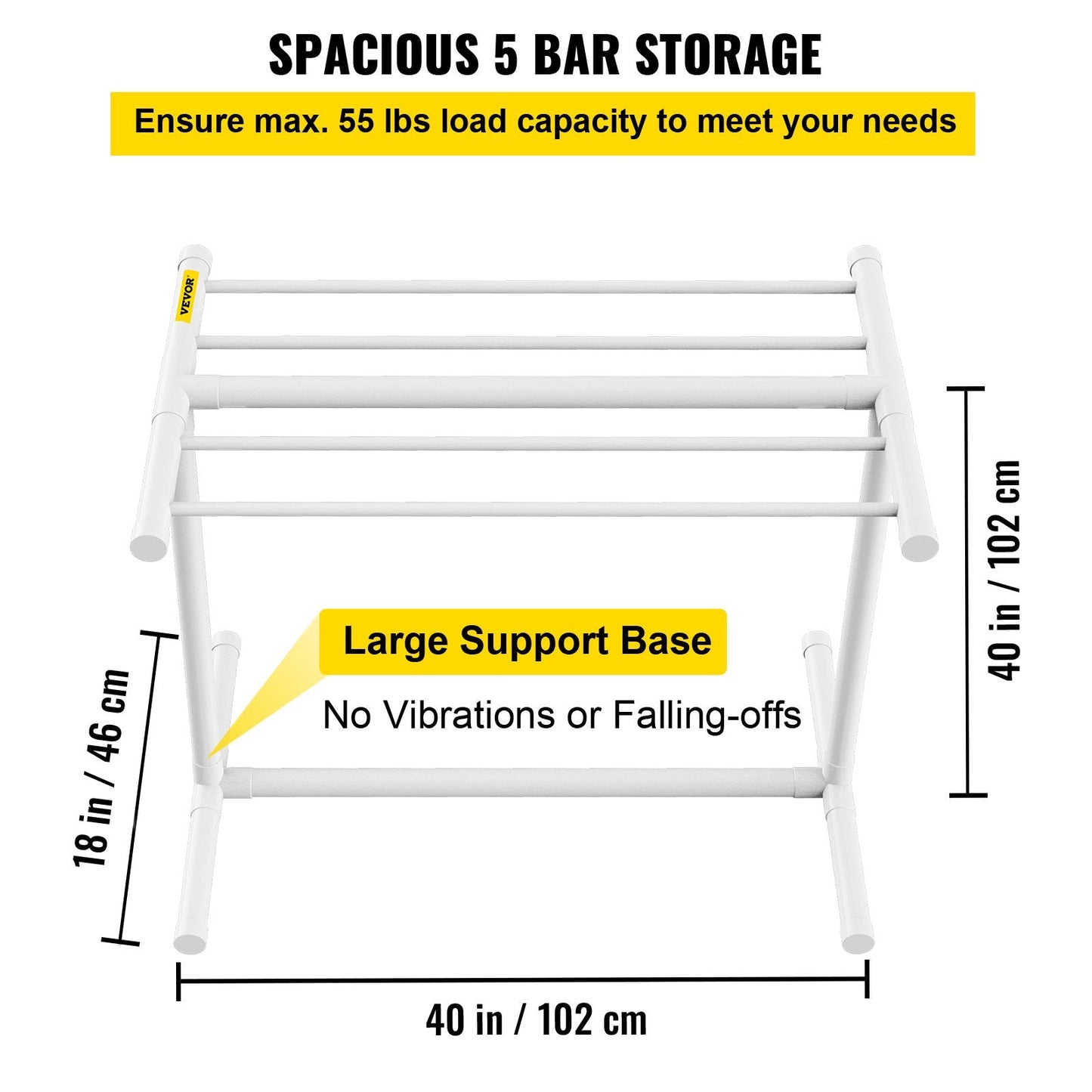 Freestanding T-Shape Poolside Towel Rack with 5 Bars and Accessories, White