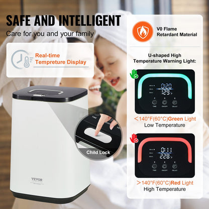 20L Towel Warmer with LED, U-Shaped Light & Timer, 4.2 kg, White
