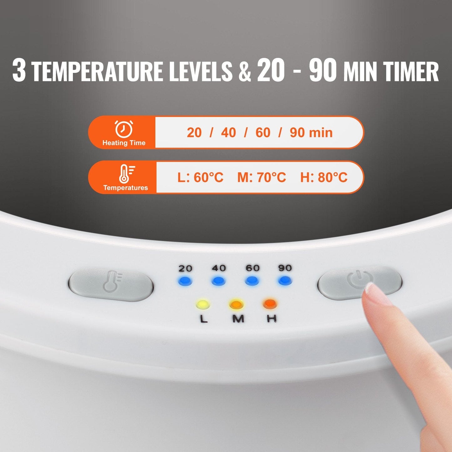 Large 20L Towel Warmer Bucket with Auto Shut Off & 4-Level Timer, 3.21 kg
