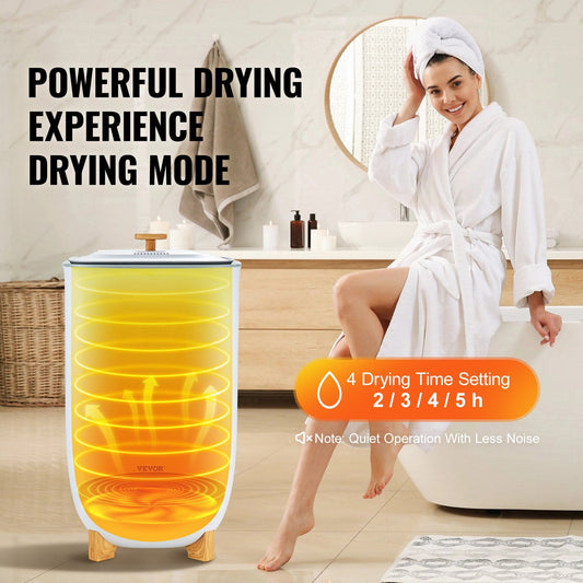 35L Towel Warmer with LED Screen, Timer & Drying Function, White, 5.8 kg