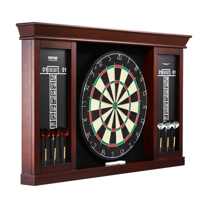 Dartboard and Cabinet Set, Ready-to-Play Bundle Official Size Dartboard Cabinet Set, Steel Tip Dart Cabinet, Features Easy Assembly, Complete with All Accessories, Perfect for Cricket Games