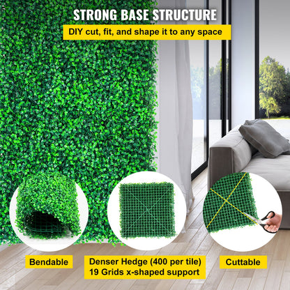 VEVOR Artificial Boxwood Panels, 14 PCS50.8x50.8cmBoxwood Hedge Wall Panels, PE