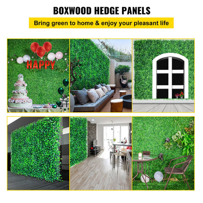 VEVOR Artificial Boxwood Panels, 20 PCS 20\"x20\" Boxwood Hedge Wall Panels, PE