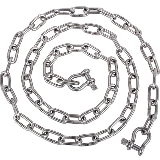 VEVOR Anchor Chain, 20\' x 5/16\" 316 Stainless Steel Chain, 3/8\" Anchor Chain