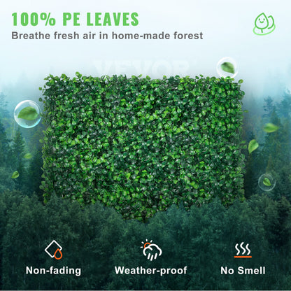 VEVOR Artificial Boxwood Panel UV 12pcs Boxwood Hedge Wall Panels Artificial Grass
