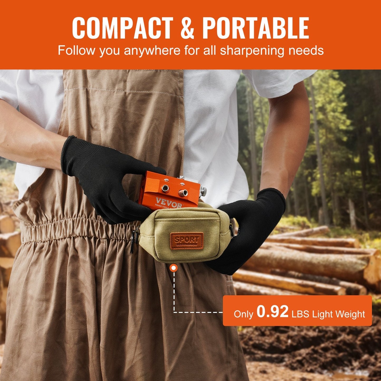Hand Crank Chainsaw Chain Sharpener for 0.1-0.56 m Chains - Portable & Durable