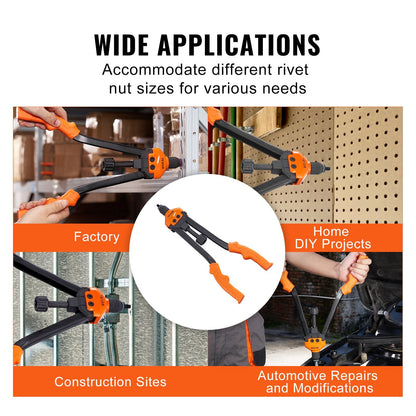 Professional 0.4m Rivet Nut Tool Kit with 13 Mandrels & 186 Nut Pieces
