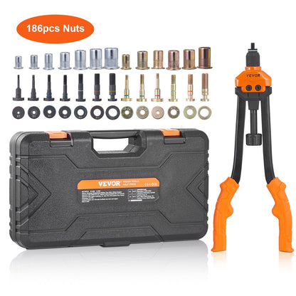 Professional 0.4m Rivet Nut Tool Kit with 13 Mandrels & 186 Nut Pieces