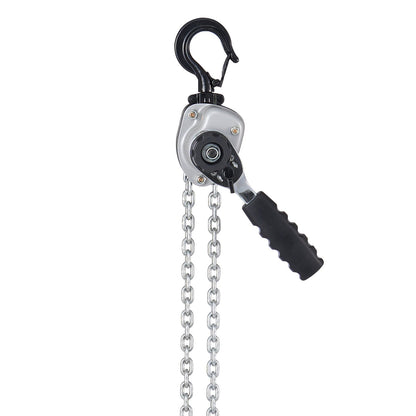 Manual Lever Chain Hoist, 1/2T 500KG Capacity Heavy Duty Come Along, 1.5M Lift G80 Alloy Steel Chain With Dual Pawl Mechanical Brake, 360° Rotating Hooks, for Warehouse Construction Garage