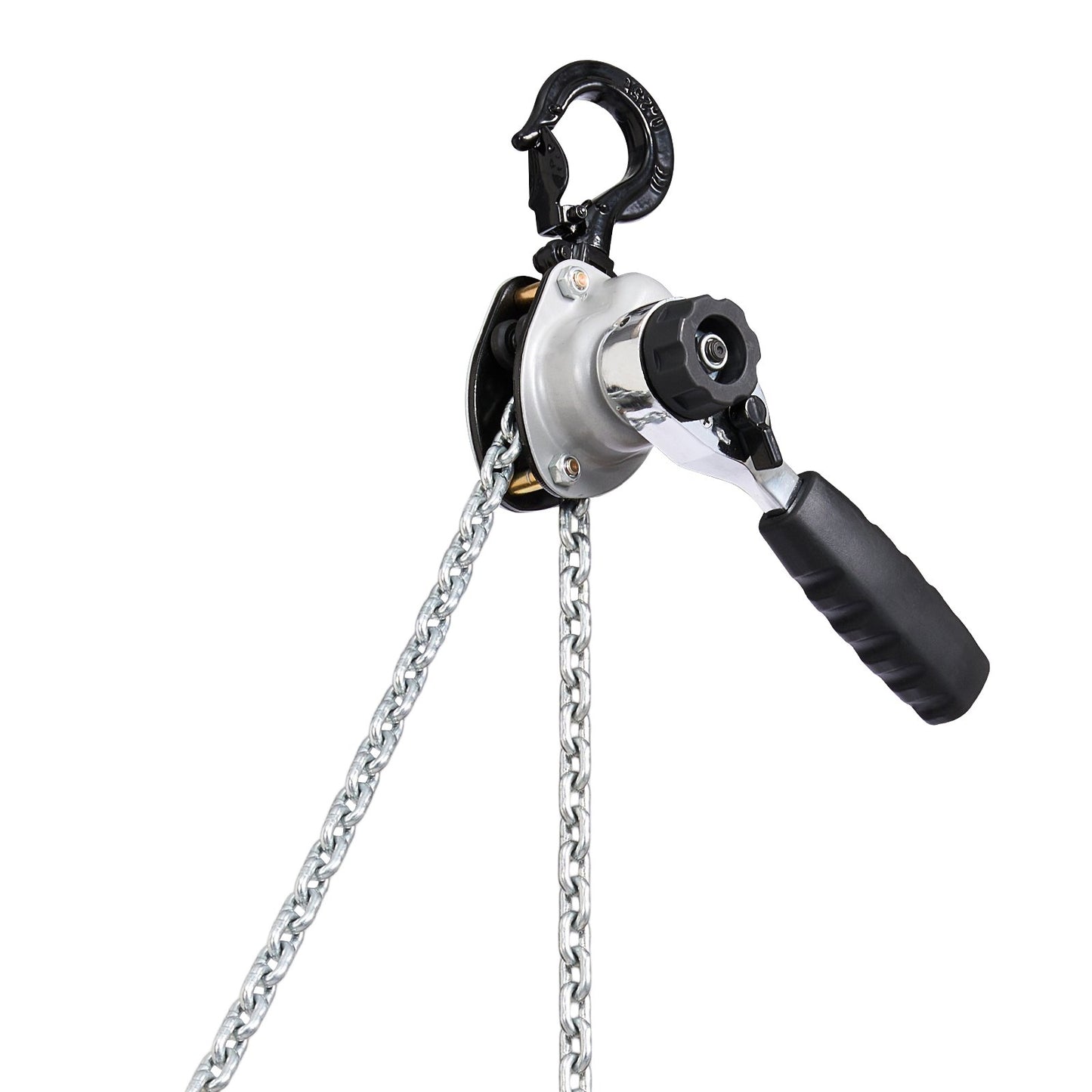 Manual Lever Chain Hoist, 1/2T 500KG Capacity Heavy Duty Come Along, 1.5M Lift G80 Alloy Steel Chain With Dual Pawl Mechanical Brake, 360° Rotating Hooks, for Warehouse Construction Garage