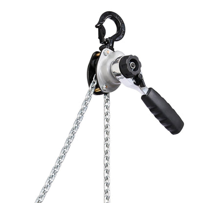 Manual Lever Chain Hoist, 1/2T 500KG Capacity Heavy Duty Come Along, 1.5M Lift G80 Alloy Steel Chain With Dual Pawl Mechanical Brake, 360° Rotating Hooks, for Warehouse Construction Garage
