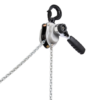 Manual Lever Chain Hoist, 1/4T 250KG Capacity Heavy Duty Come Along, 1.5M Lift G80 Alloy Steel Chain With Dual Pawl Mechanical Brake, 360° Rotating Hooks, for Warehouse Construction Garage