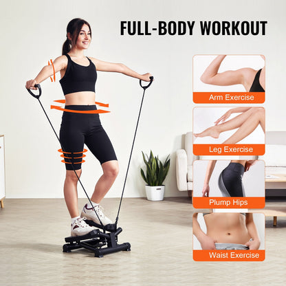 Compact Mini Stepper with Resistance Bands for Home Fitness - 150kg Capacity