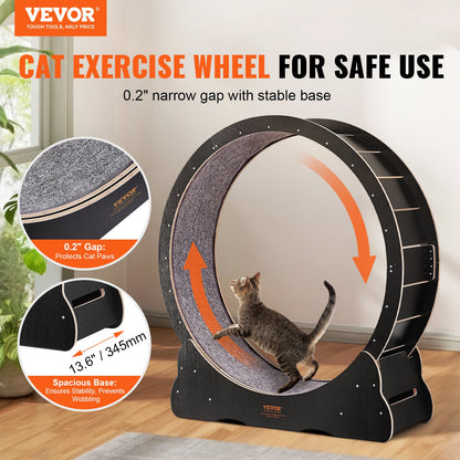 VEVOR Cat Exercise Wheel, Large Cat Treadmill Wheel for Indoor Cats, 43.3 inch Cat