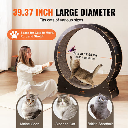 VEVOR Cat Exercise Wheel, Large Cat Treadmill Wheel for Indoor Cats, 43.3 inch Cat