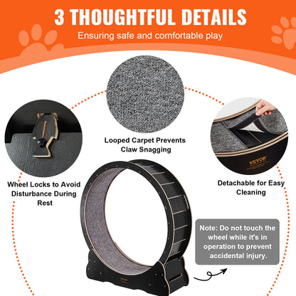 VEVOR Cat Exercise Wheel, Large Cat Treadmill Wheel for Indoor Cats, 43.3 inch Cat