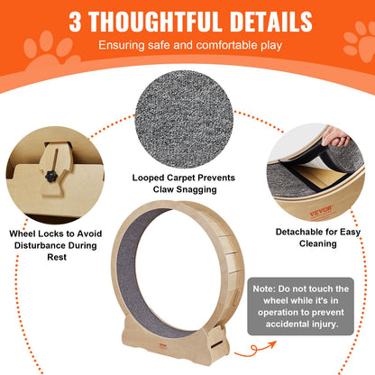 VEVOR Cat Exercise Wheel, Large Cat Treadmill Wheel for Indoor Cats, 52 inch Cat