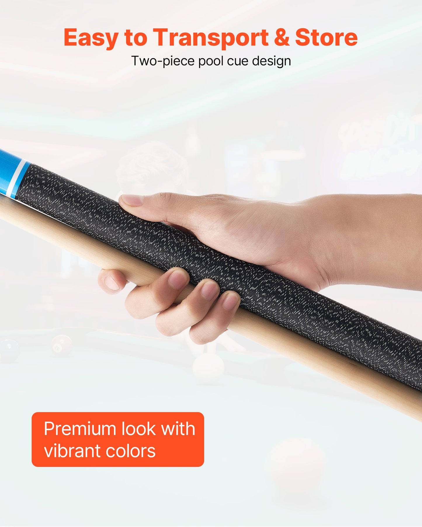 Pool Cue, 4 Pieces Pool Stick, 1473.2mm Canadian Maple Wood Billiard Pools Stick with ABS Connection Ring, Cues Sticks for Professional Pool Table, Bar, Home, Office, 510g, 538g, 566g, 595g