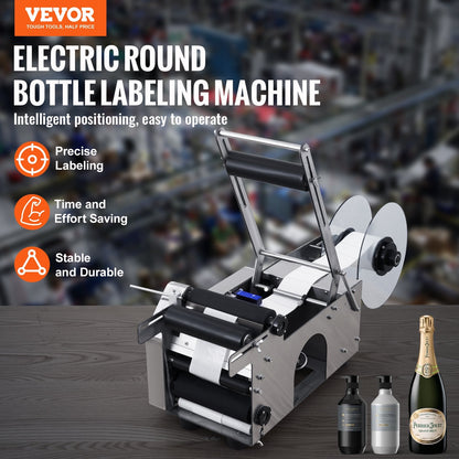 Semi-Automatic Round Bottle Labeling Machine, Adjustable, 17.75 kg, 0.875 m