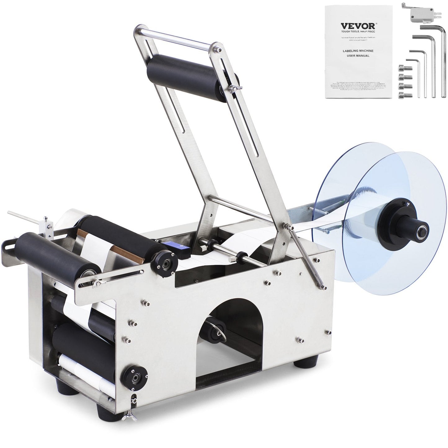 Semi-Automatic Round Bottle Labeling Machine, Adjustable, 17.75 kg, 0.875 m