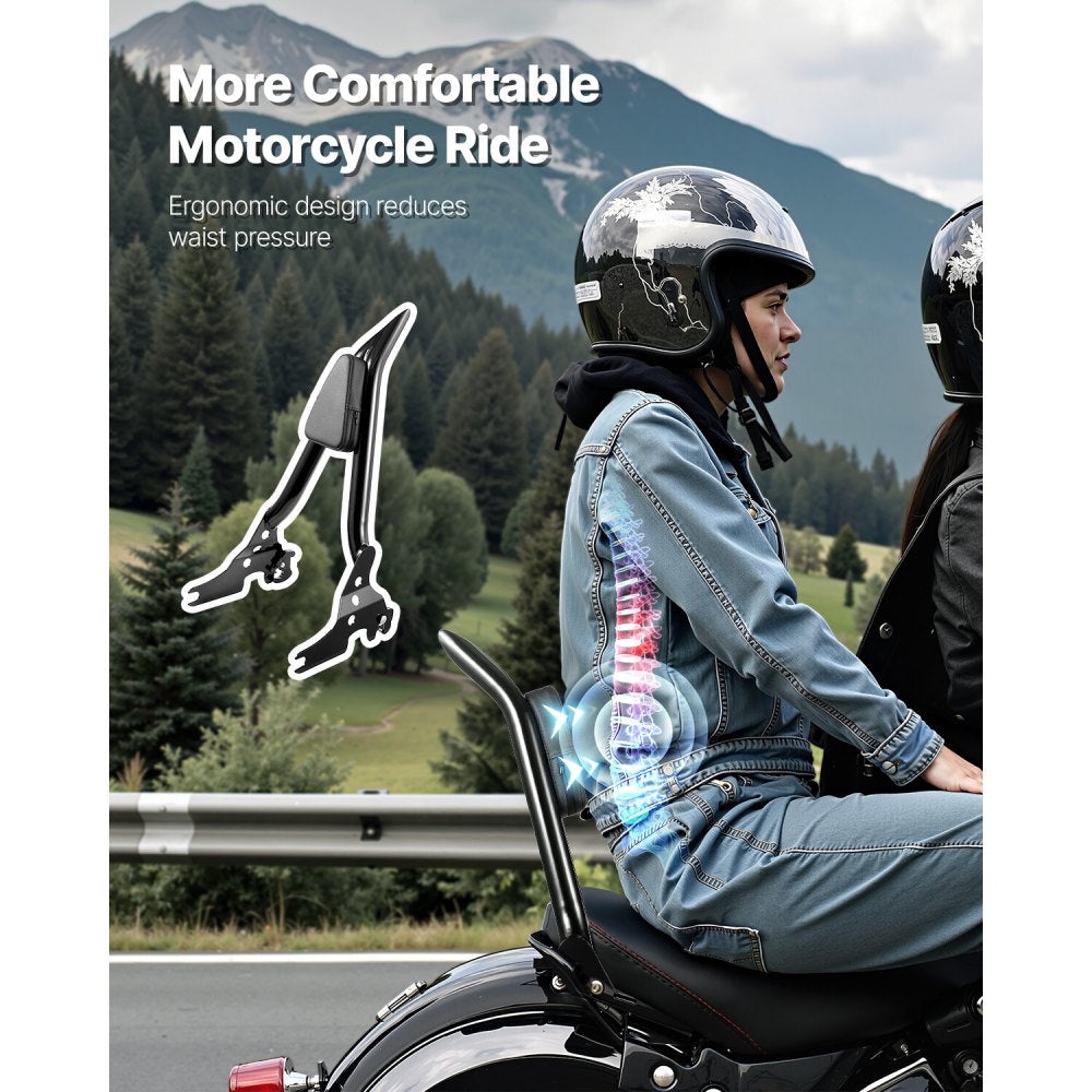 VEVOR Motorcycle Backrest Sissy Bar for Harley-Davidson Touring Models 685mm