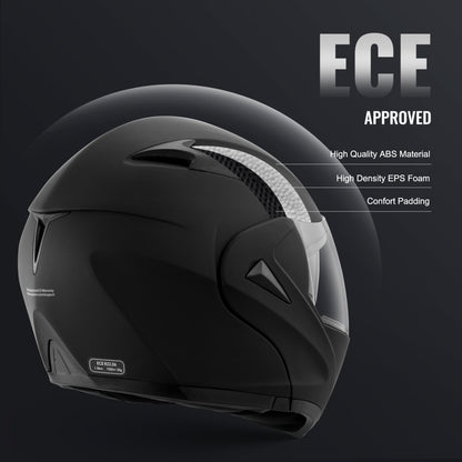 VEVOR Unmasked Motorcycle Helmet Motocross Helmet with Bluetooth Communication