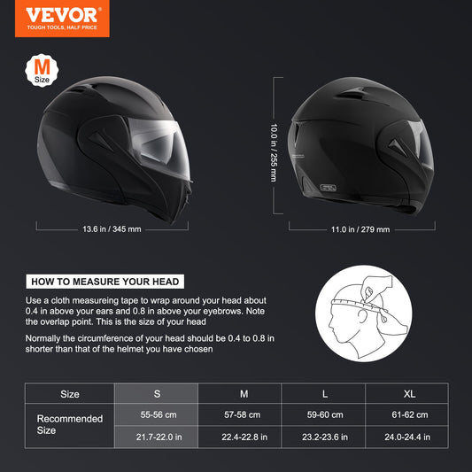 VEVOR Unmasked Motorcycle Helmet Motocross Helmet
