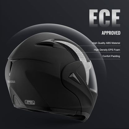 Unmasked Motocross Helmet with Bluetooth, ECE Certified, Sunshade Lens