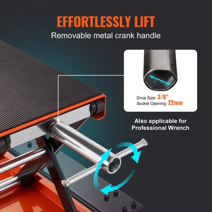 Motorcycle & ATV Scissor Jack Lift with 0.5 Ton Capacity and 0.37 Meter Platform