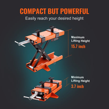 Motorcycle Scissor Jack Stand 0.5 Ton Capacity with Saddle for ATV & Dirt Bike