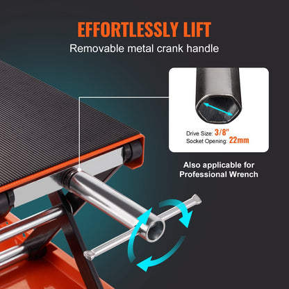 Heavy-Duty Motorcycle Scissor Lift Jack with Wide Platform, 500 kg Capacity
