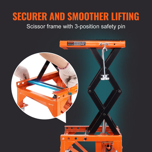 Hydraulic Motorcycle Lift Table, 158 kg Capacity, 0.35-0.91 m Lifting Range