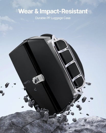 48L Motorbike Tail Case with Reflective Panel and Steel Rack - Universal Fit