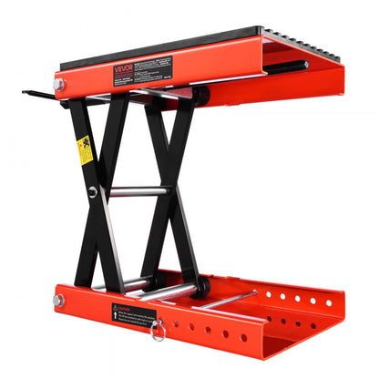 VEVOR Motorcycle Scissor Lift Jack 1200lbs Wide Deck Motorcycle Lift Stand Crank