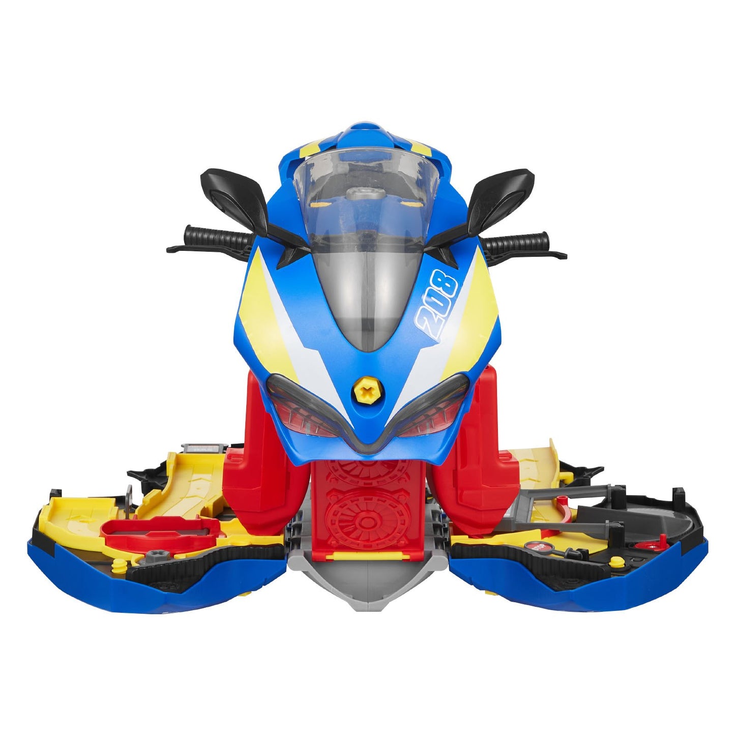 Motorcycle Engine Toy, 25 Pieces, Motorcycle Mechanic Toy with Removable Parts, Lights & Sounds, Simulated Riding & Track Racing, Kids Mechanic Workshop Set for Toddler 3 Years and Up, Blue